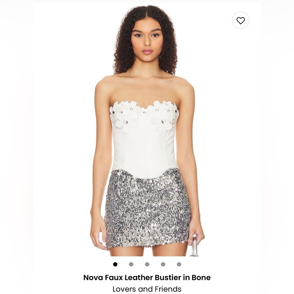 Lovers + Friends Nova Faux Leather Bustier Top